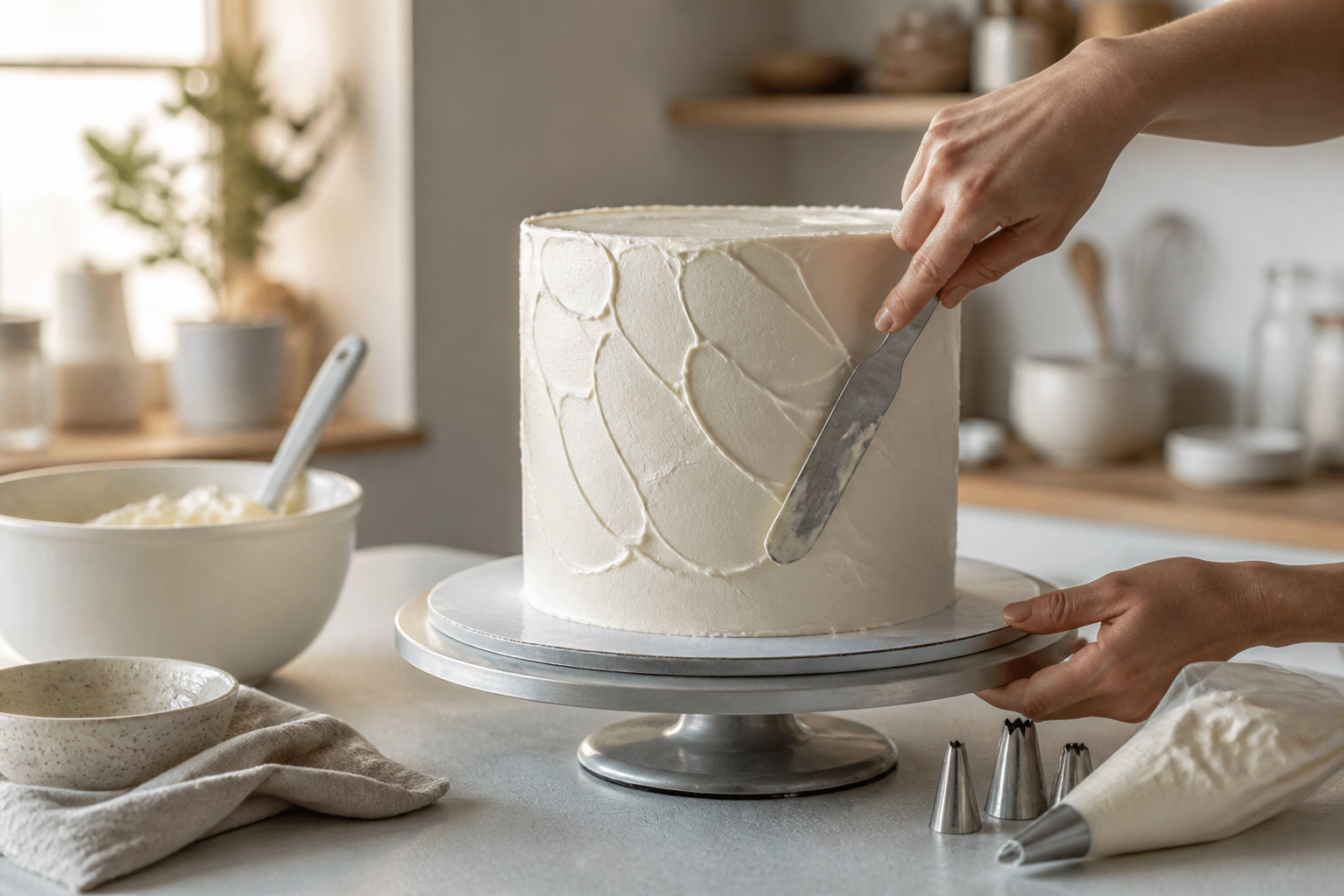 Illustrative concept visual for Custom cakes and baking; not client work, stock confirmation or an available service.