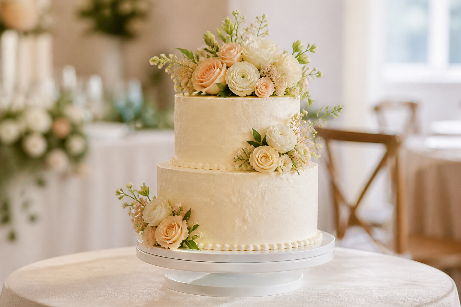 Illustrative concept visual for Custom cakes and baking; not client work, stock confirmation or an available service.
